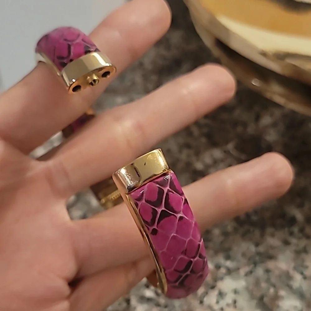 Made In Italy Vintage Pink Snake Print Bracelet - Picture 5 of 5